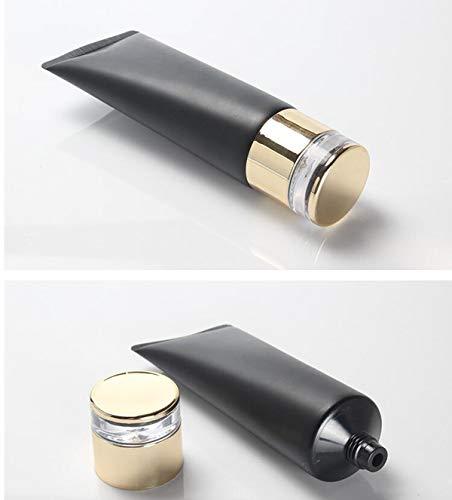 Skydume Snadulor 20 Pcs 100ml/3.4oz Empty Plastic Squeeze Tubes Cosmetic Containers Refillable Travel Bottles for Facial Cleaner Shampoo Conditioner Shower Gel Body Lotion Makeup(Black)