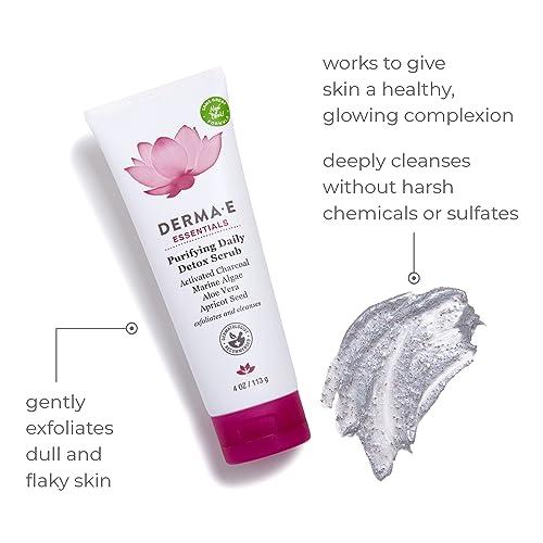 Derma E DERMA E Purifying Daily Facial Detox Scrub with Activated Charcoal and Seaweed Extract Exfoliating Face Scrub Cleanses, Smooths and Brightens, 4oz
