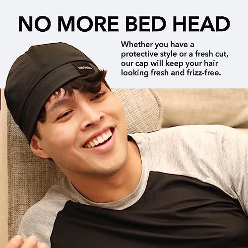 Hairbrella Hairbrella Premium Satin-Lined Mens Sleep Cap, Wave Cap, Adjustable Durags for Men, Durag Alternative for 360 Waves XL Cranberry