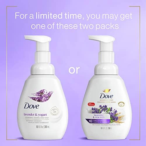 Dove Dove Foaming Hand Wash Lavender & Rice Milk Pack of 4 Protects Skin from Dryness, More Moisturizers than the Leading Ordinary Hand Soap, 10.1 oz