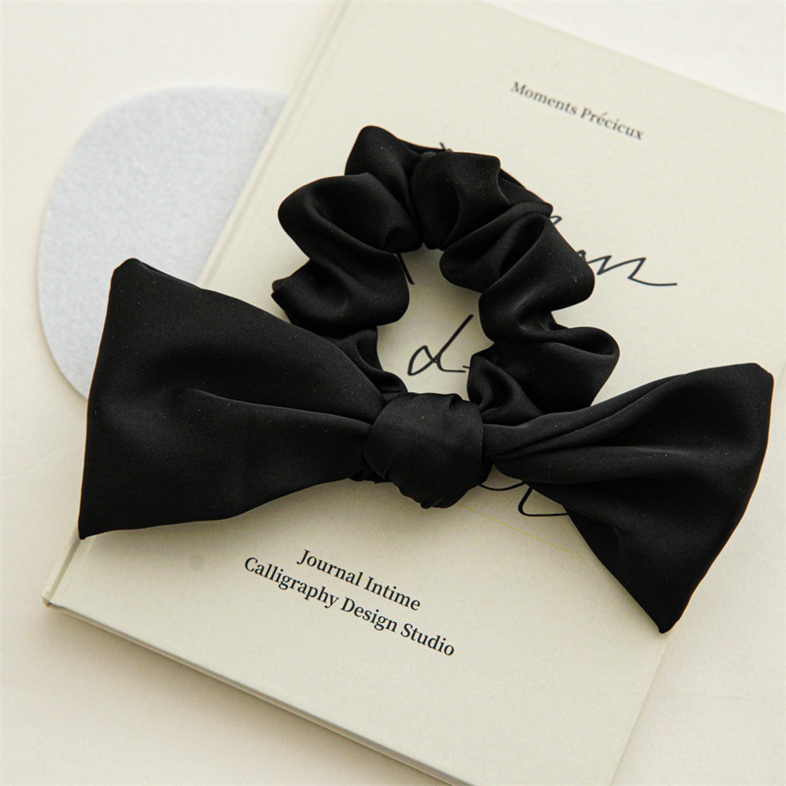 SMED Ponytail Holders For Thick Hair 2Pcs Satin Bow Headband Small Intestine Hair Tie For Women