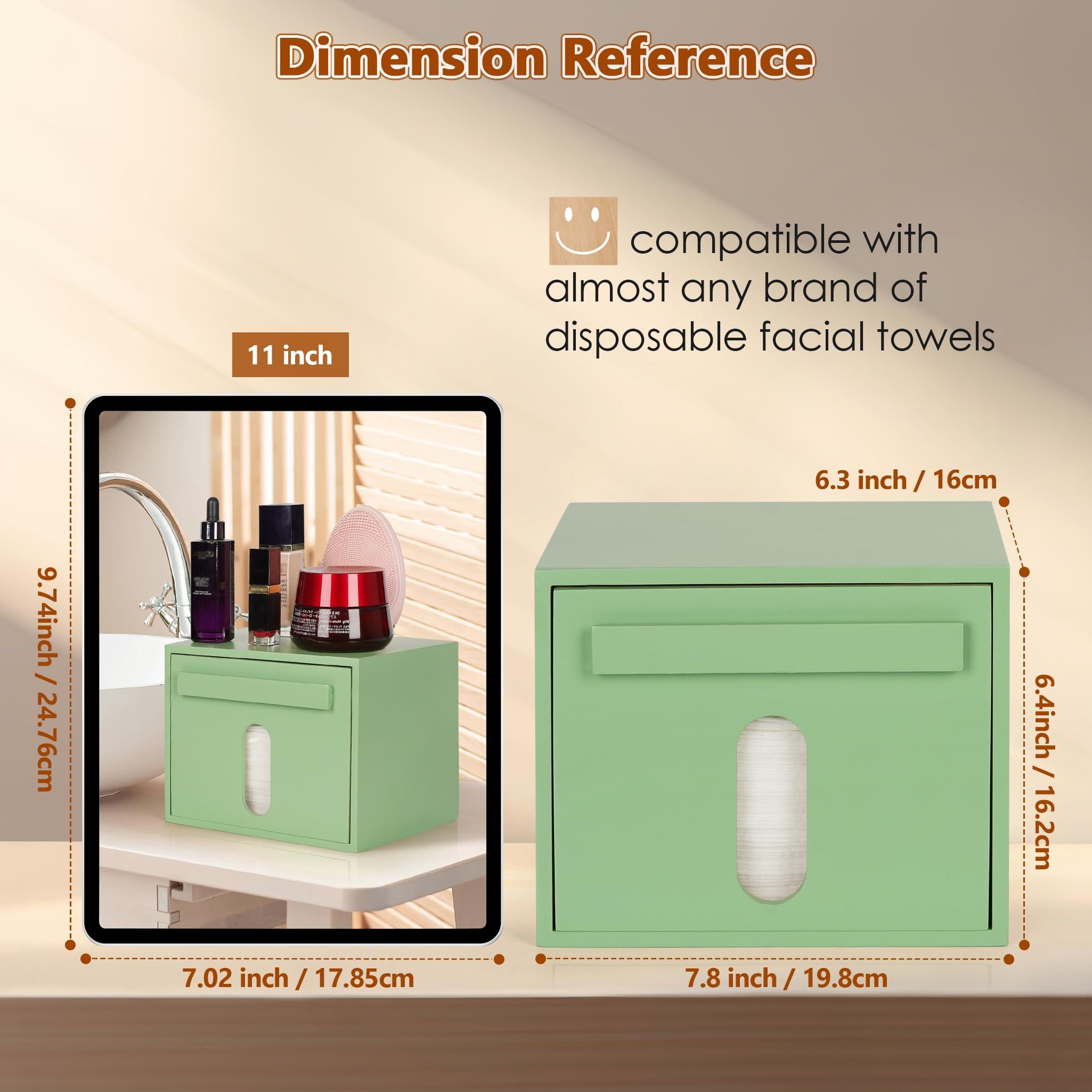 Tohiasen Disposable Face Towel XL Storaged with Luxe Bamboo Box, Face Towelettes Disposable 50 Count, Facial Towel Makeup Remover Cloth and Facial Wash Dry Wipes