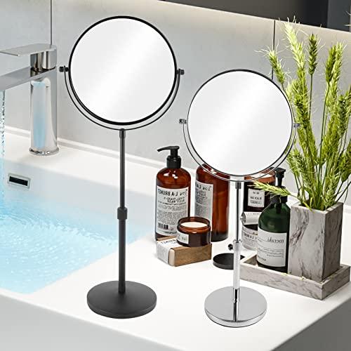 Nicesail Nicesail Higher Taller Tabletop Makeup Mirror of 8 Inch, 5X Magnified Makeup Mirror Countertop Standing, Height Adjustable, Double Sided Mirror in Matte Black (8 Inch, 5X)