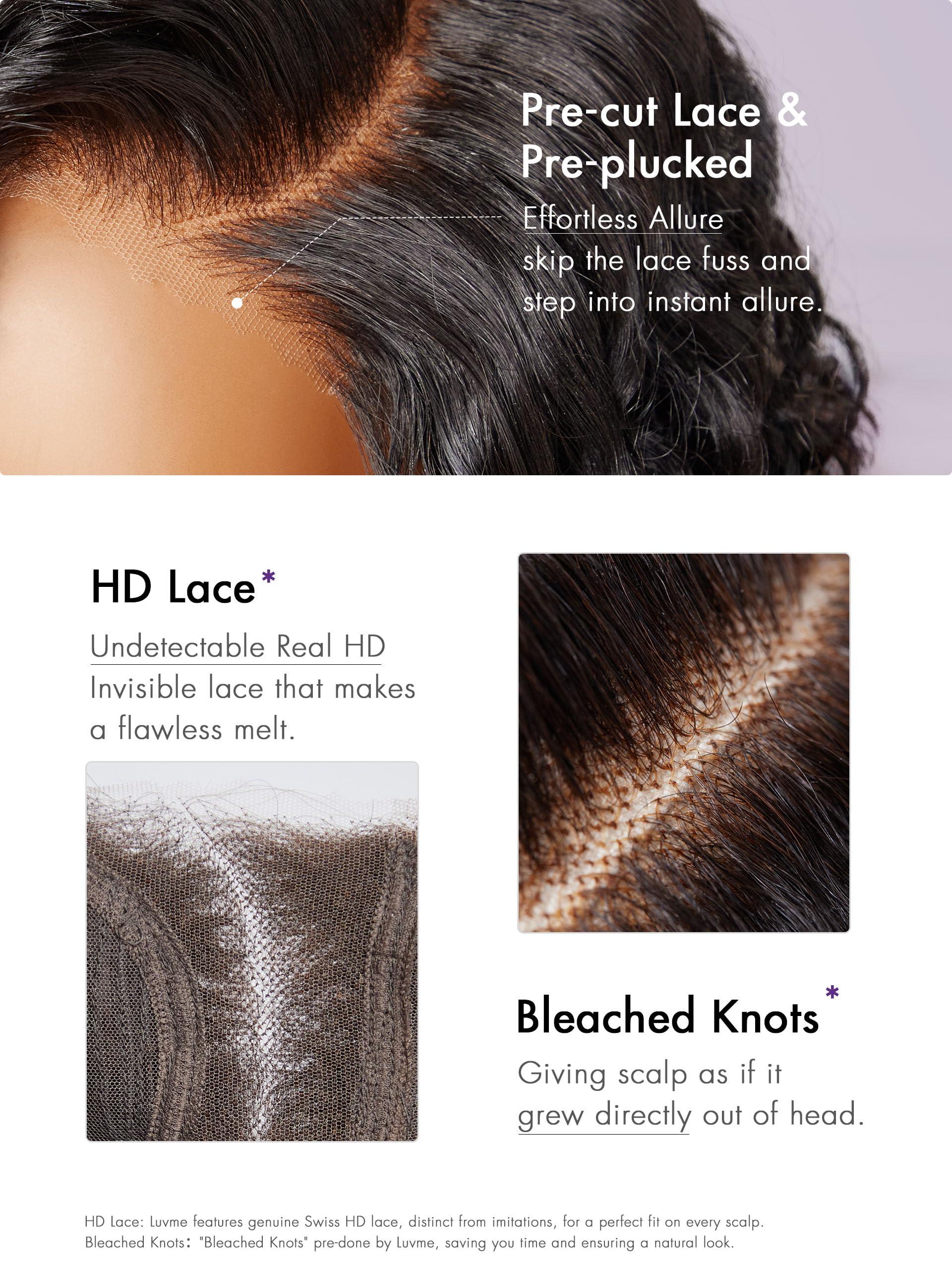 LUVME HAIR LUVME HAIR 10\'\' Glueless HD Curly Wig Human Hair Pre Cut Lace Wig, Real HD Lace Short Curly Bob Wigs 180 Density Human Hair Pre Plucked Bleached Knots Pre Cut