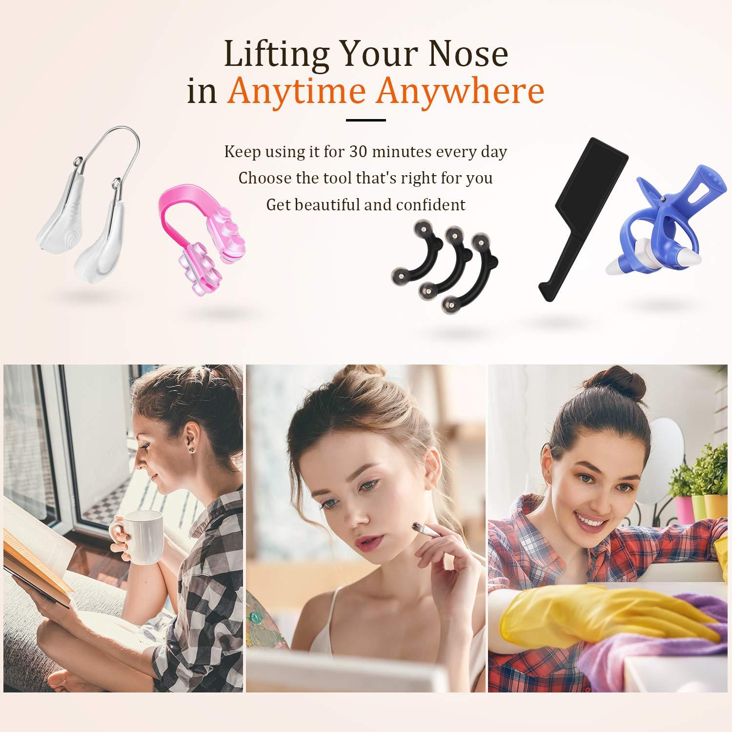 Frienda 5 Pieces Nose up Lifting Clips Silicone Nose Bridge Slimming Clips Beauty Clip Tools for Women