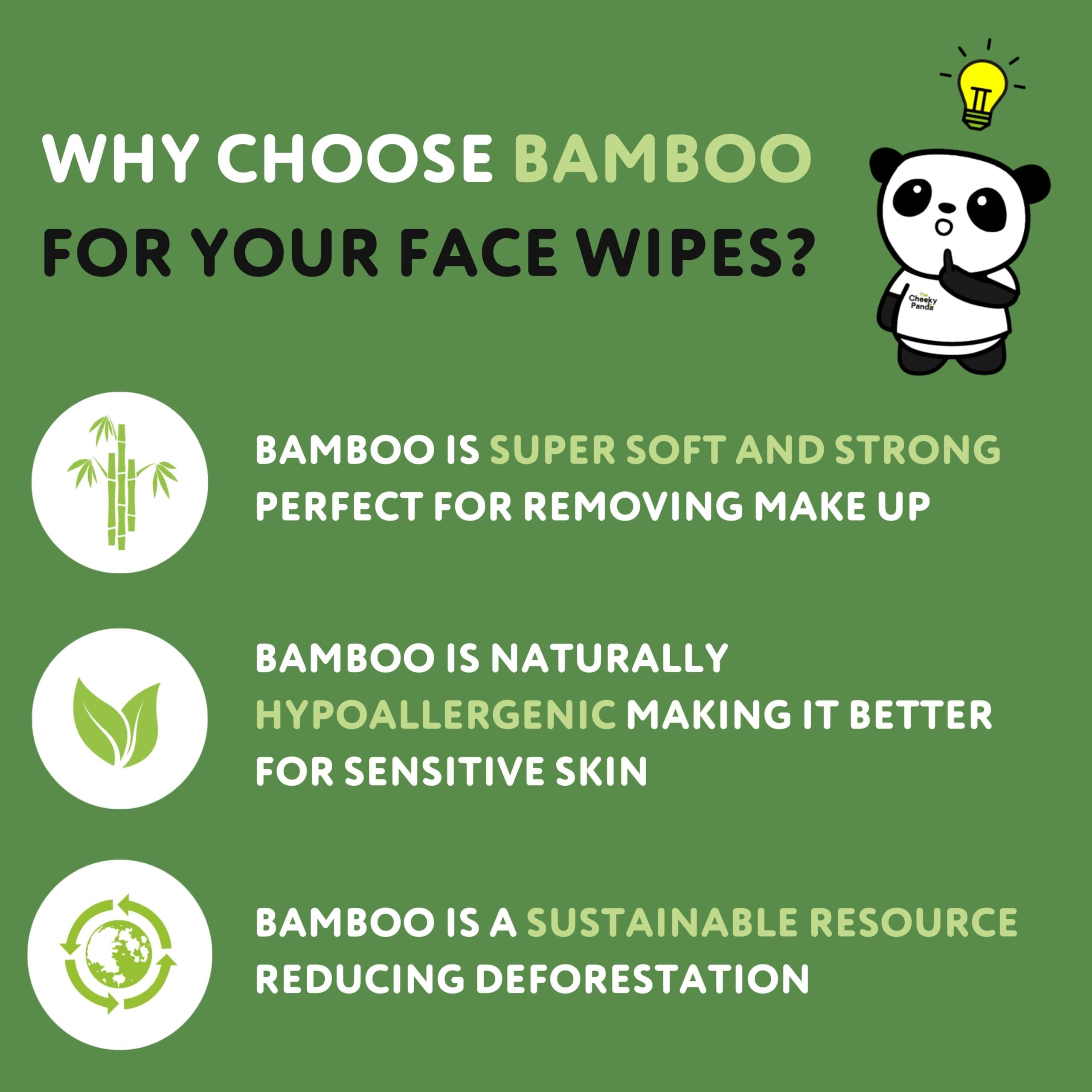 The Cheeky Panda The Cheeky Panda Bamboo Face Cleanser Makeup Remover Wipes | 6 Packs of 25 Face Wipes | 99% Purified Water Wipes | Plant Based & Vegan Wet Wipes | Sustainable Alternative