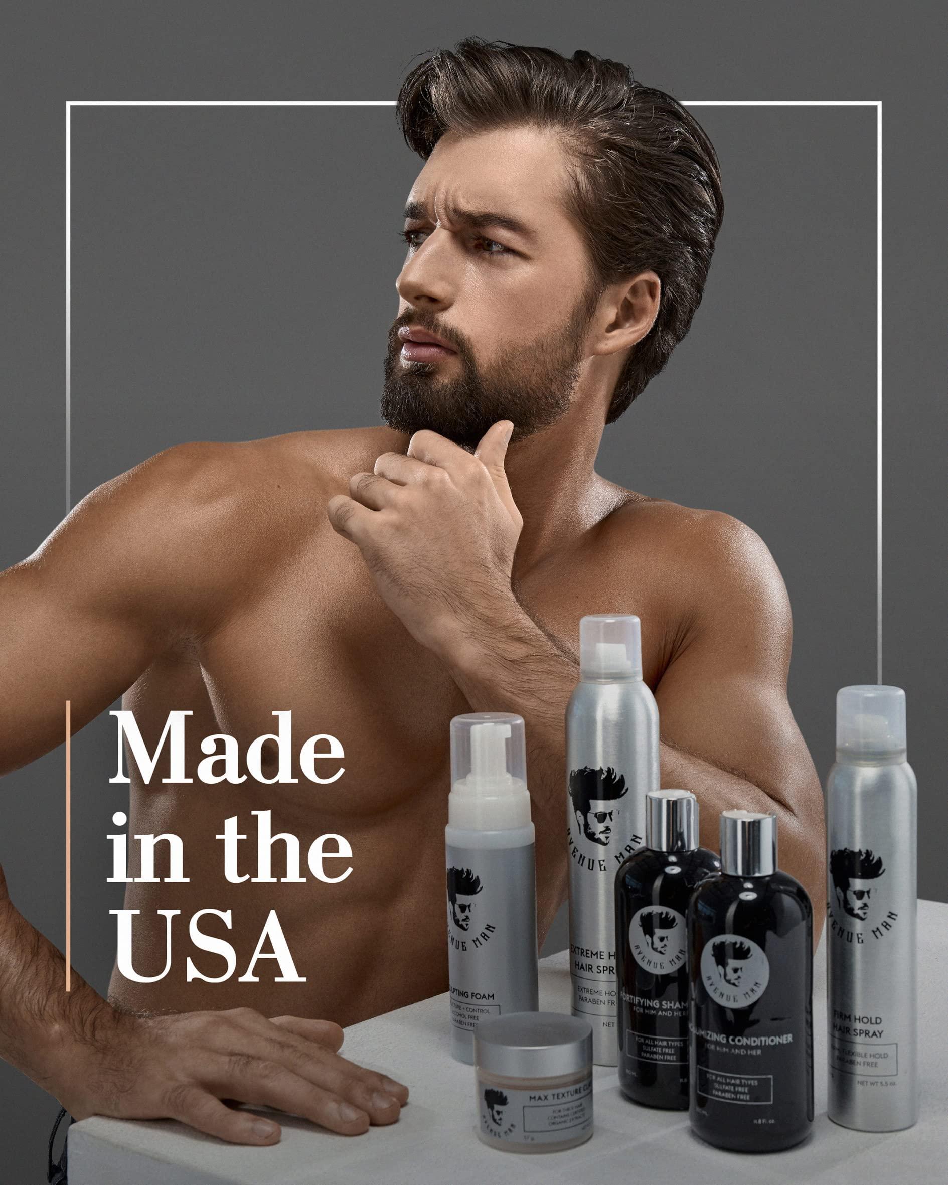 Avenue Man Avenue Man Max Texture Clay - Hair Products for Men (2oz) - Hair Pomade with Herbal Extracts for Wet or Dry Hair - Paraben-Free Hair Putty - Improved Formula