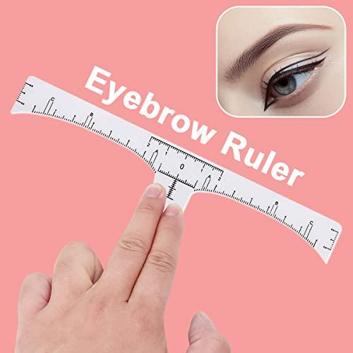 KINGMAS 100 Pack Eyebrow Ruler, KINGMAS Disposable Brow Ruler Microblading Adhesive Eyebrow Sticker Stencil Guide Measuring Tool