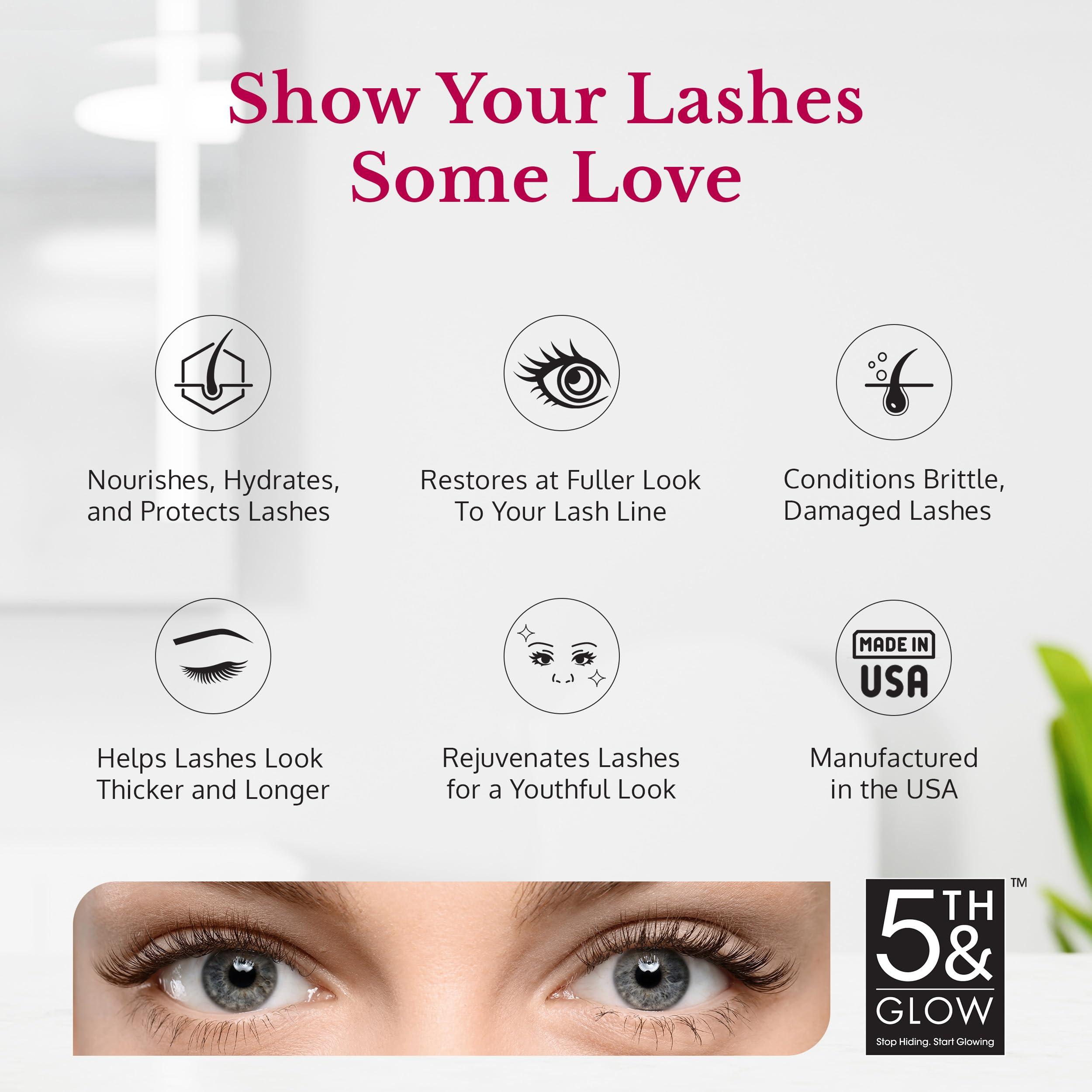 5th & Glow 5th & Glow Miracle Lash Enhancing Serum, Eyelash Serum to Nourish, Hydrate, and Protect Eyelashes, Lash Serum for Eyelash Growth
