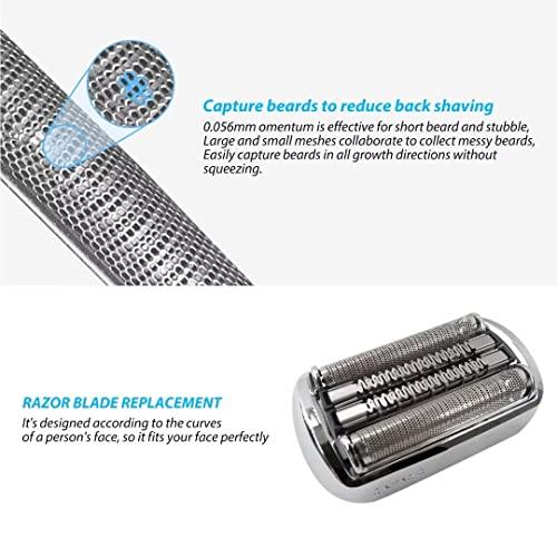 Gxcdizx Series 9 Electric Shaver Replacement Head - 92M - for all Braun Series 9 Electric Razors 9290cc, 9291cc, 9370cc, 9293s, 9385cc, 9390cc, 9330s, 9296cc (Silver)