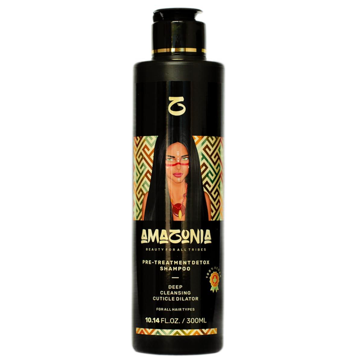 AMAZONIA BEAUTY FOR ALL TRIBES Organic Brazilian Keratin Hair Treatment Kit | Beauty For All Tribes | 3 Products: Pre-Treatment Detox Shampoo | Keratin Reducer Straightening Anti-Frizz | Multifunction Finishing Spray