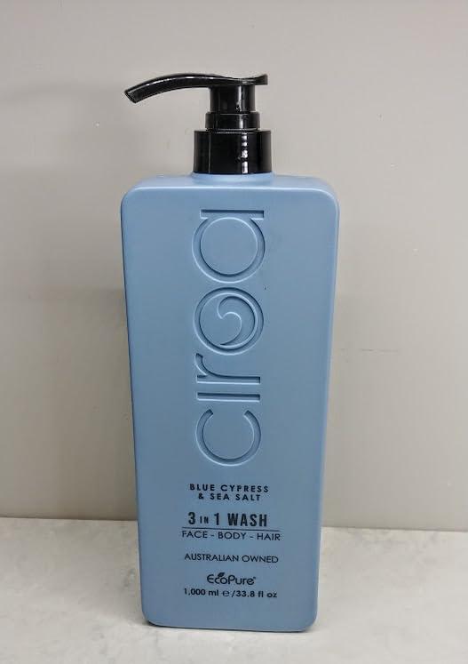 Ciroa Ciroa, 3 in 1 Wash, Blue Cypress & Sea Salt, Face-Body-Hair, 33.8 fl oz, 1,000ml Pack of One