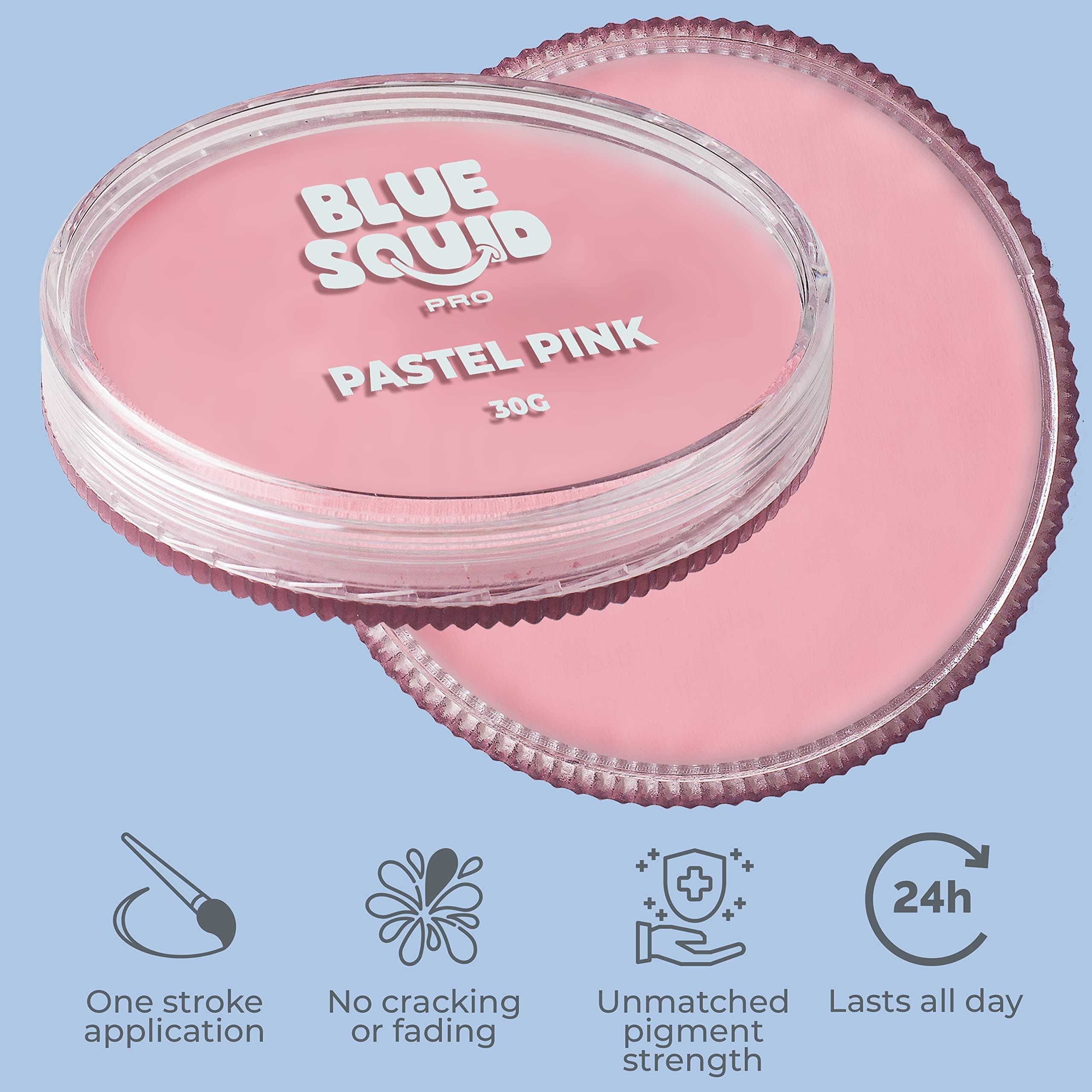 Blue Squid Blue Squid PRO Face Paint - Pastel Pink (30gm), Professional Water Based Single Cake Face & Body Paint Makeup Supplies for Adults Kids Halloween Facepaint SFX Water Activated Face Painting Non Toxic