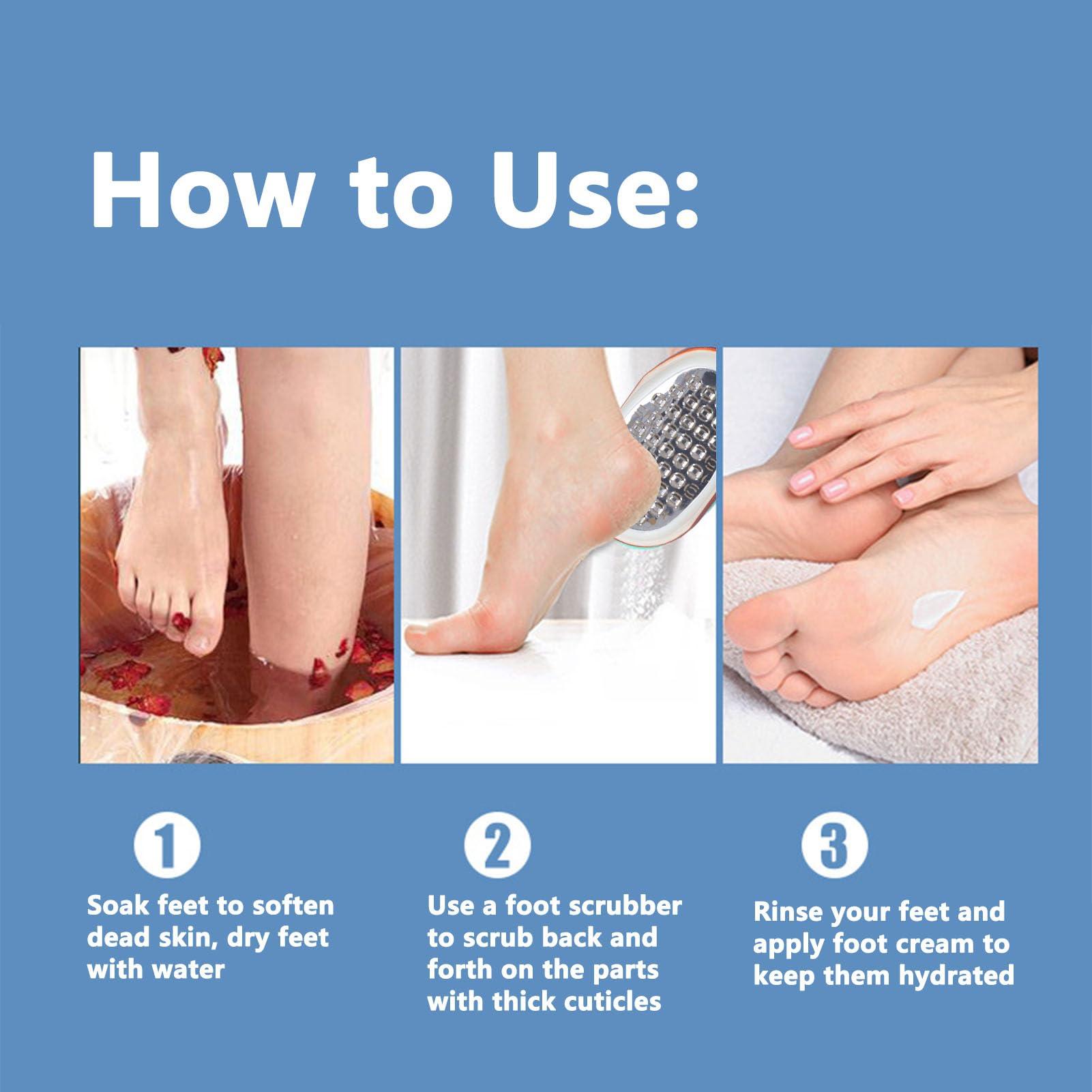 NSXAYIWE 3 in 1 Foot File Callus Remover Scrubber Kit, Stainless Steel Pedicure Tool Foot Scrubber Dead Skin Remover, Foot Sander for Home Spa Use