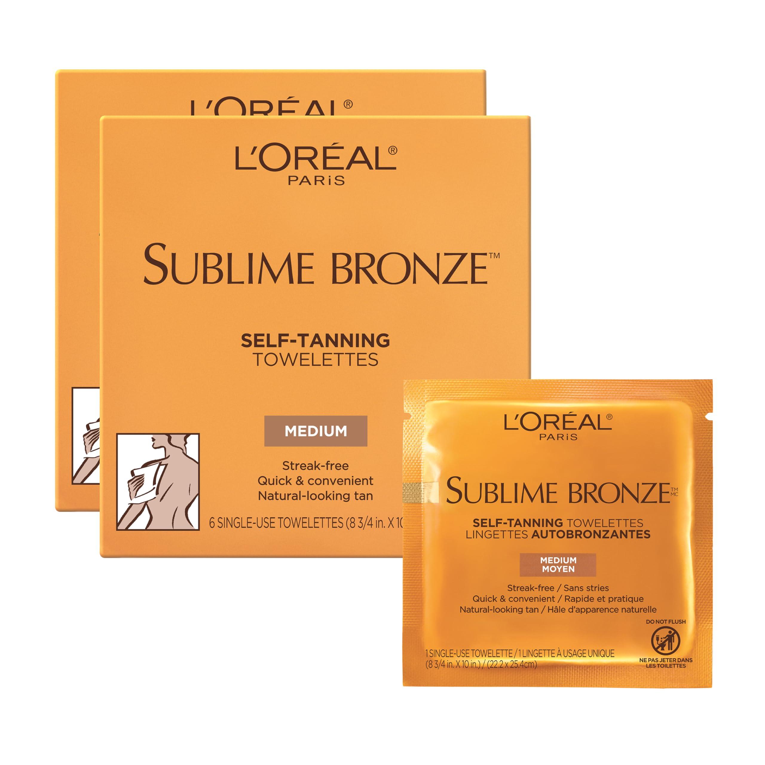 L'Oréal Paris L\'Oreal Paris Sublime Bronze Self Tanning Towelettes, Streak-Free, Natural Looking Tan, 6 ct