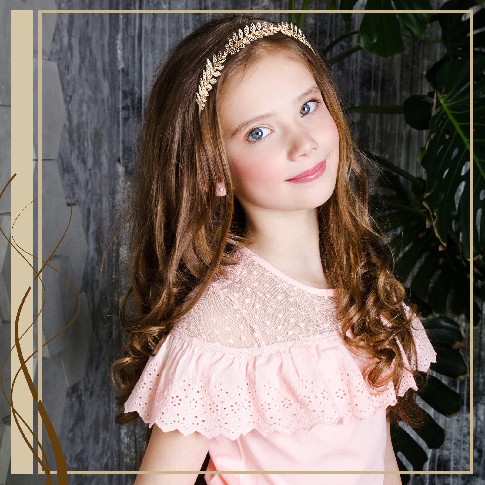 Sureio Sureio 12 Pieces Halloween Greek Goddess Costume Accessories Set Golden Leaves Bridal Hair Headband Hair Comb Coil Upper Crown Armband Dangle Earrings Bridal Headpiece for Wedding Party Accessories