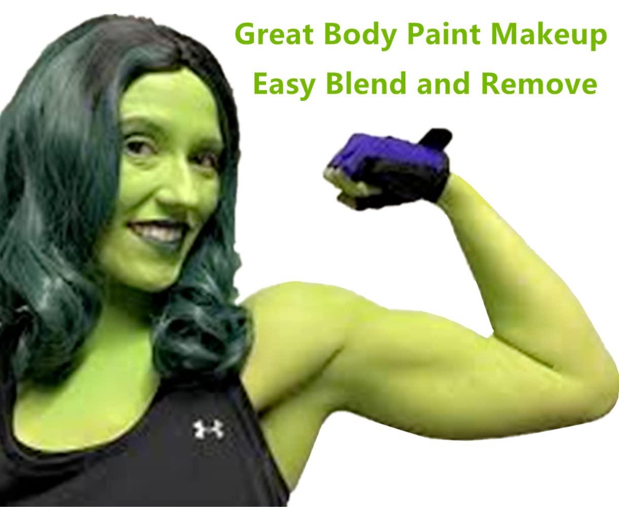 Go Ho Go Ho Ogre Green Face Paint Stick,Water Based Washable Face Body Paint,Non-toxic Full-coverage Cream Ogre Green Body Paint for Adults Children Halloween Cosplay SFX Makeup