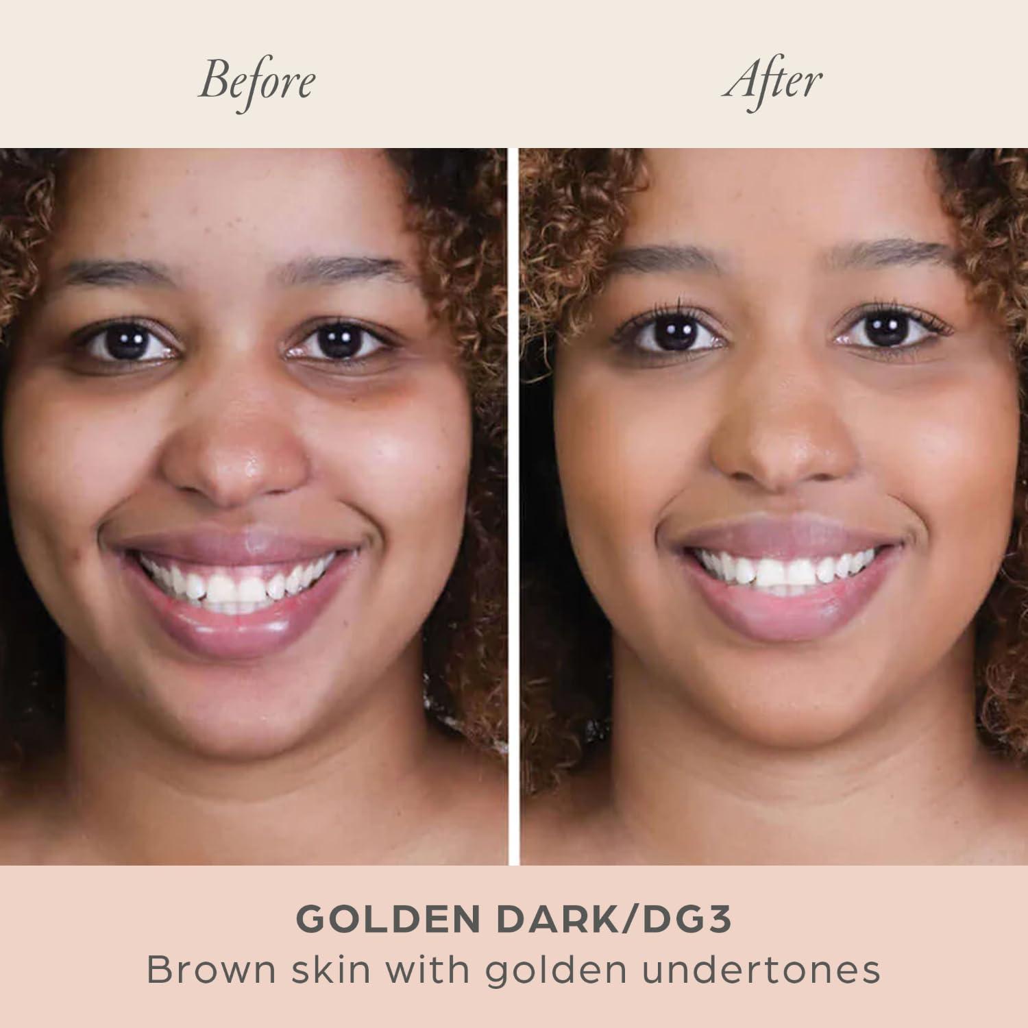 purcosmetics PUR Beauty 4-in-1 Pressed Mineral Makeup Powder Foundation with SPF 15 - Concealer & Finishing Compact Pressed Powder for Face - Buildable Medium to Full Coverage Foundation Powder (Golden Dark)