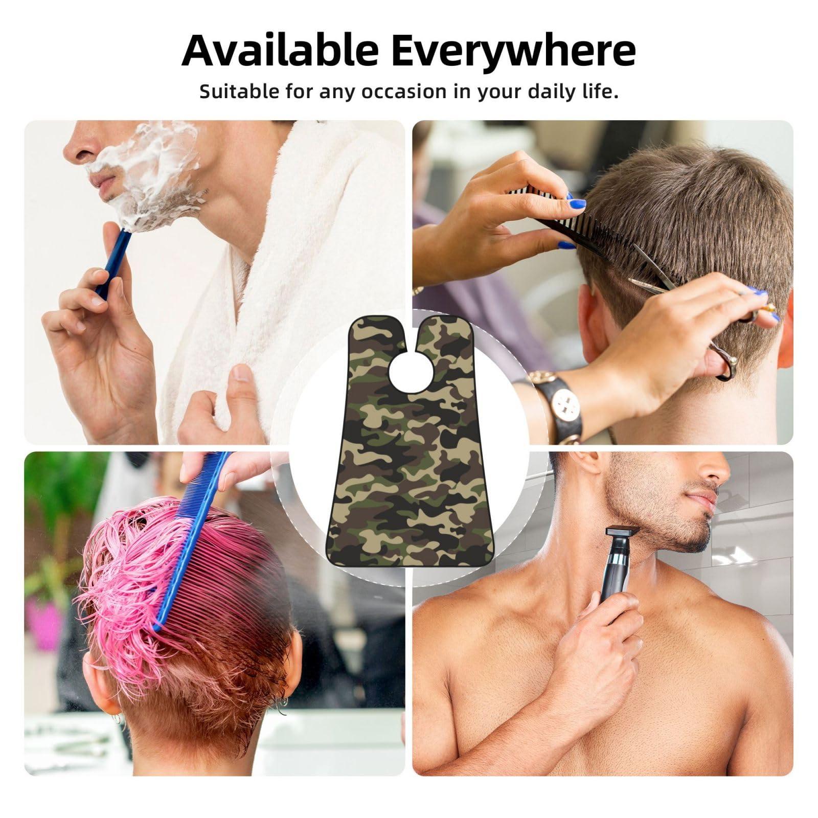 Athjunss Camo Beard Bib Apron, Beard Hair Catcher For Men Shaving, Waterproof With Suction Cups