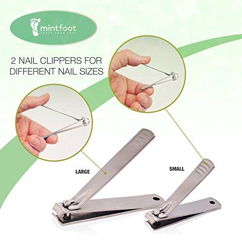 Mintfoot Mintfoot Professional Manicure Pedicure Set - 9 Piece Stainless Steel Nail Care Mani Pedi Kit with Leather Travel Case