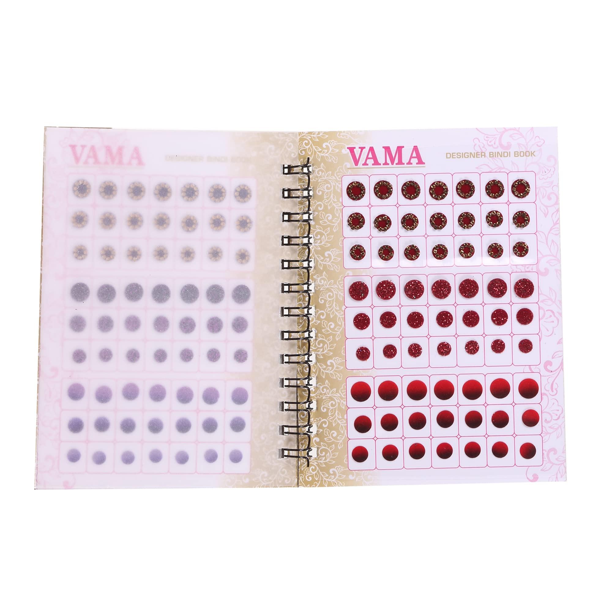 VAMA VAMA Multicolour Glitter Sparkle Shaded Stone Small Bindi Book For Women (504 Fancy Bindi Book)
