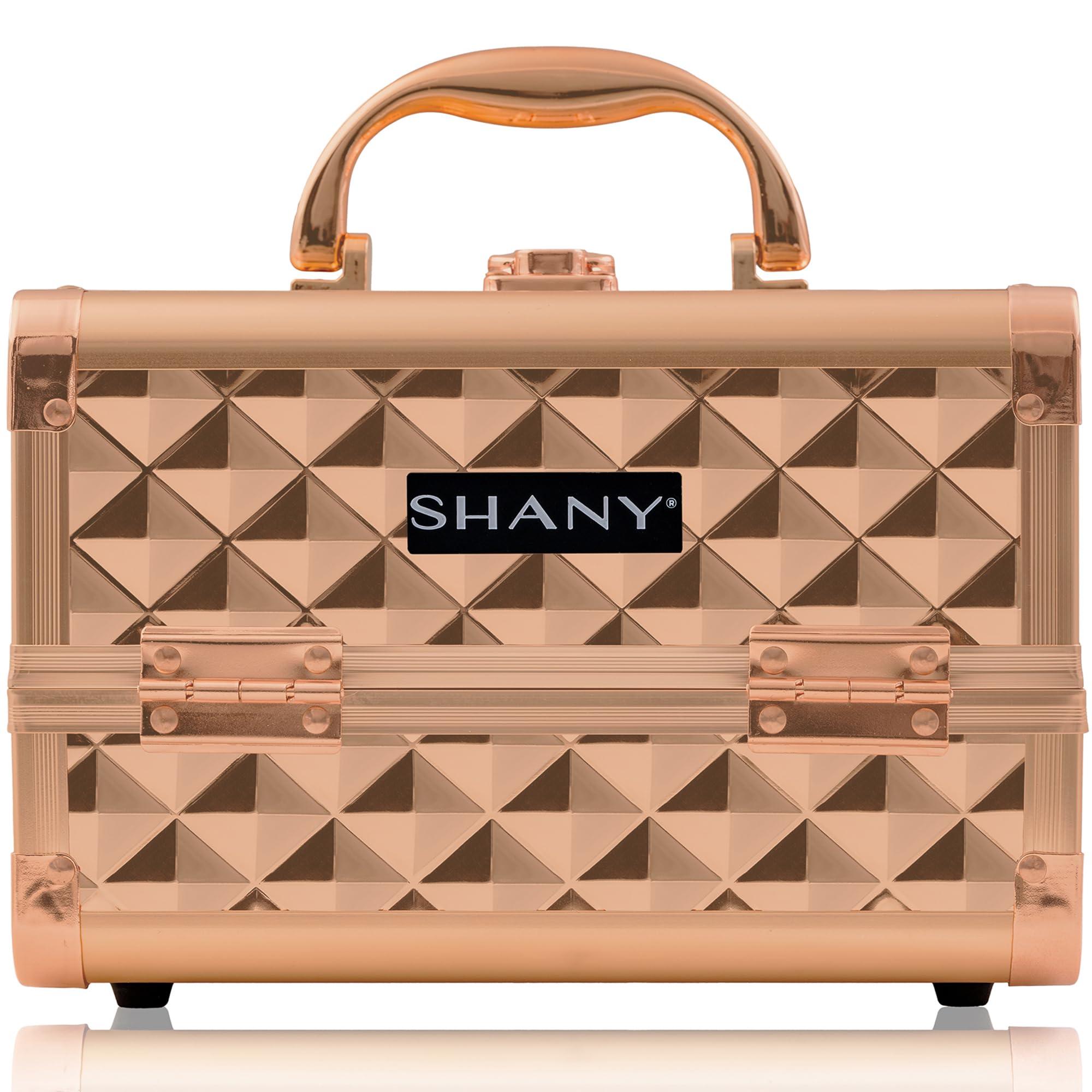 SHANY SHANY Chic Makeup Train Case Cosmetic Box Portable Makeup Case Cosmetics Beauty Organizer Jewelry storage with Locks, Multi trays Makeup Storage Box with Makeup Mirror - Rose Gold