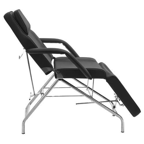 SKINACT SKINACT Basic Facial Chair with Free Stool, Facial Bed, Massage Table (Black)