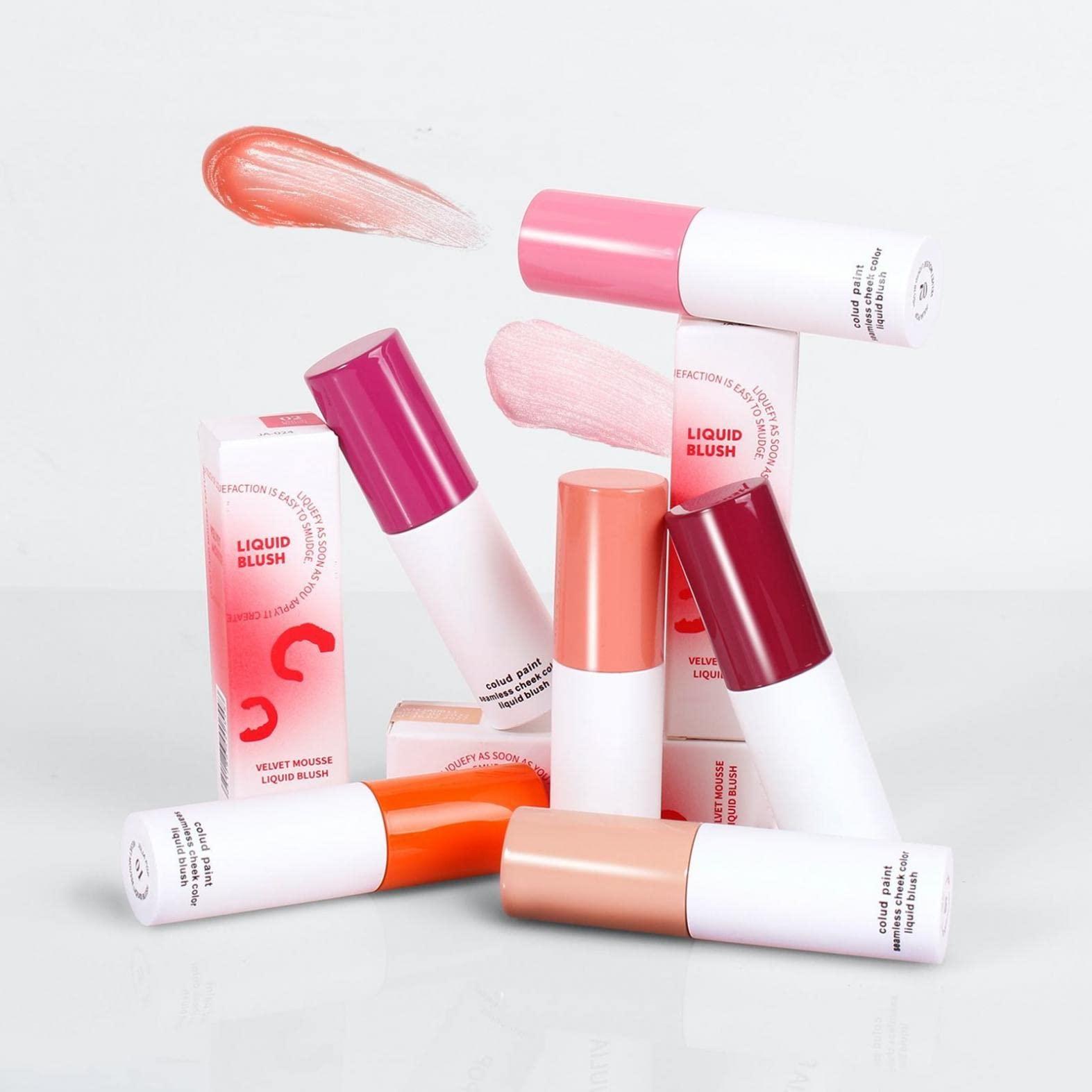 Women Makeup Peach Liquid Blush Makeup Long Lasting Lightweight Natural Color Breathable Feel Sheer Flush of Color Cheek Blusher Cream Gel 9.5ml