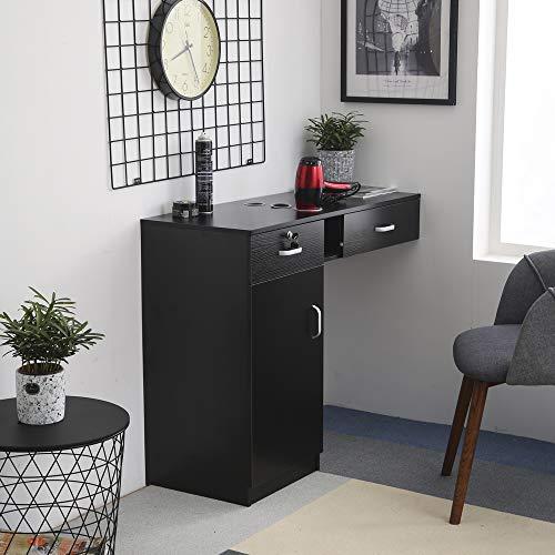 Henf Henf Locking Wall Mount Hair Styling Barber Station with 2 Drawers and 1 Cabinet 3 Hairdryer Stylist Equipment Salon Cabinet Holder Storage Beauty Salon Spa Equipment(Style-2)