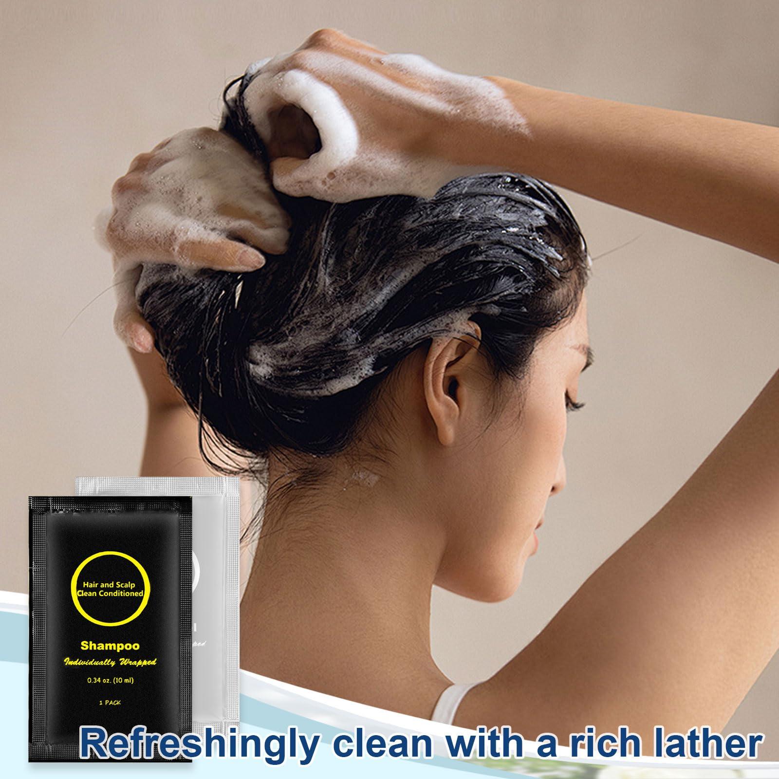 RSQAZQ RSQAZQ Travel Size Shampoo and Body Wash Bulk, Individually Wrapped Hotel Mini Shower Gel and Small Men Women Cleansing Toiletries Amenities for Hotel Guests/Vacation/Homeless 0.34 oz (100 Pack)