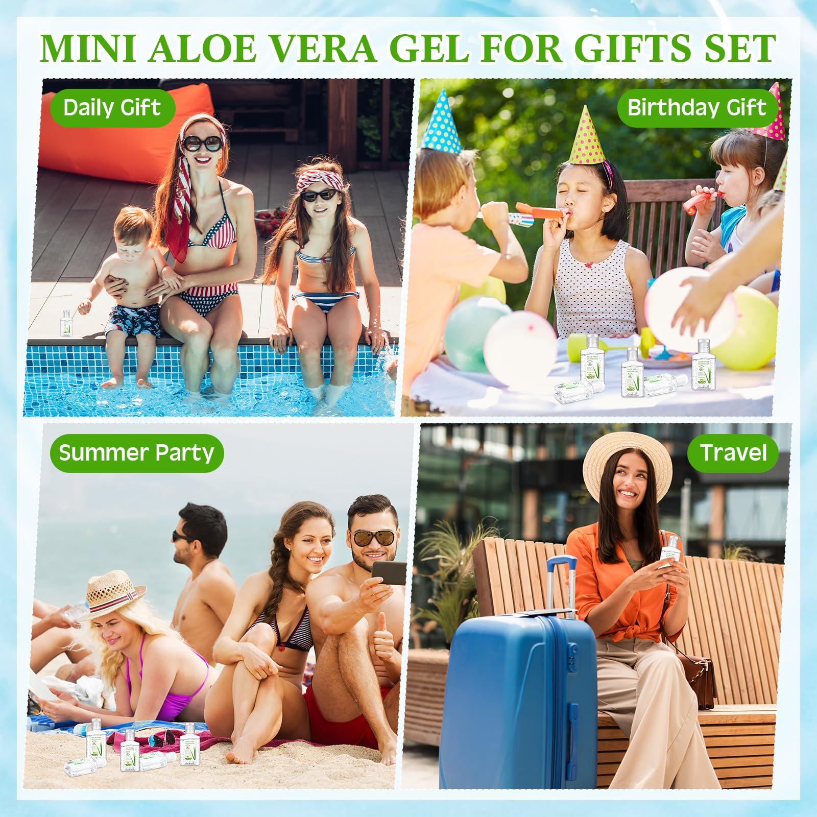 Dansib Dansib 12 Pcs Mini Aloe Vera Gel Bulk for Summer Wedding Party 1oz Soothing Moisture Aloe Gel Bulk Travel Size for Thank You Gifts Summer Beach Wedding Party (Aloe Vera)