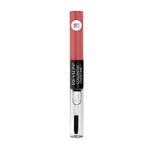 REVLON Revlon ColorStay Overtime Lipcolor, Dual Ended Longwearing Liquid Lipstick with Clear Lip Gloss, with Vitamin E in Pink, 24/7 Pink (530), 0.07 oz