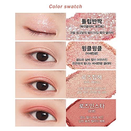 Twinkle Pop Twinkle Pop Pearl Flex Glitter Eye Palette #1 Hey Rose, 4.5g