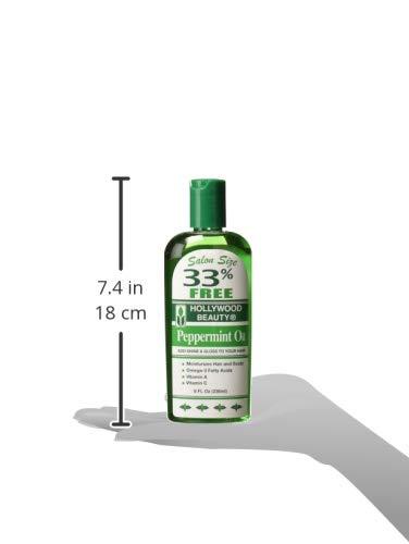 Hollywood Beauty Hollywood Beauty Peppermint Hair Oil, 8oz Bottle, Conditions both hair and skin, Natural Treatment that Dries Itchy Scalps & Moisturizes Hair & Skin, Omega-3 Fatty Acids, Vitamin A & C