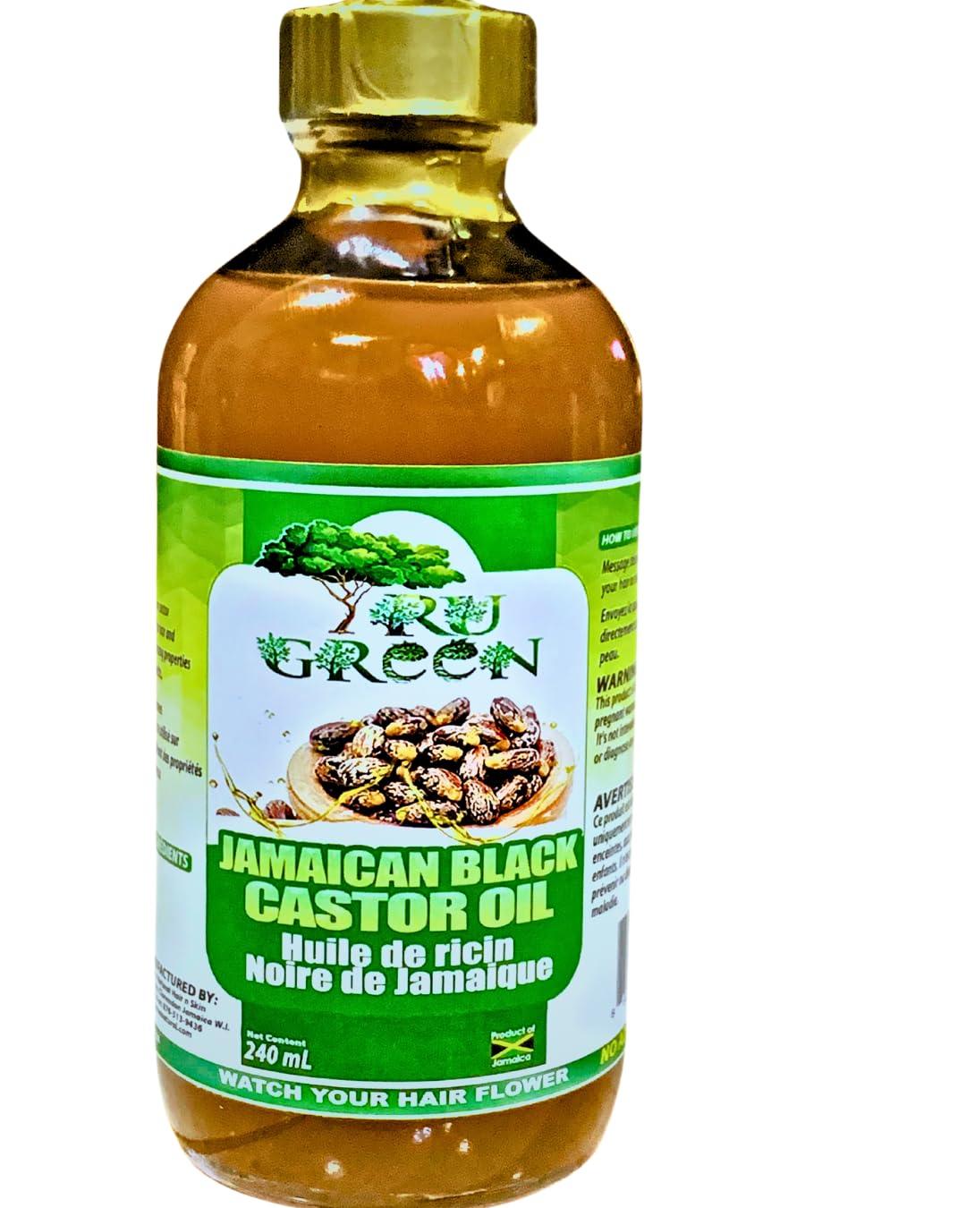 Tru Green Tru Green Pure Jamaica Black Castor Oil, (240 mL) Glass Bottle. Moisturize Hair and Skin. Made in Jamaica.