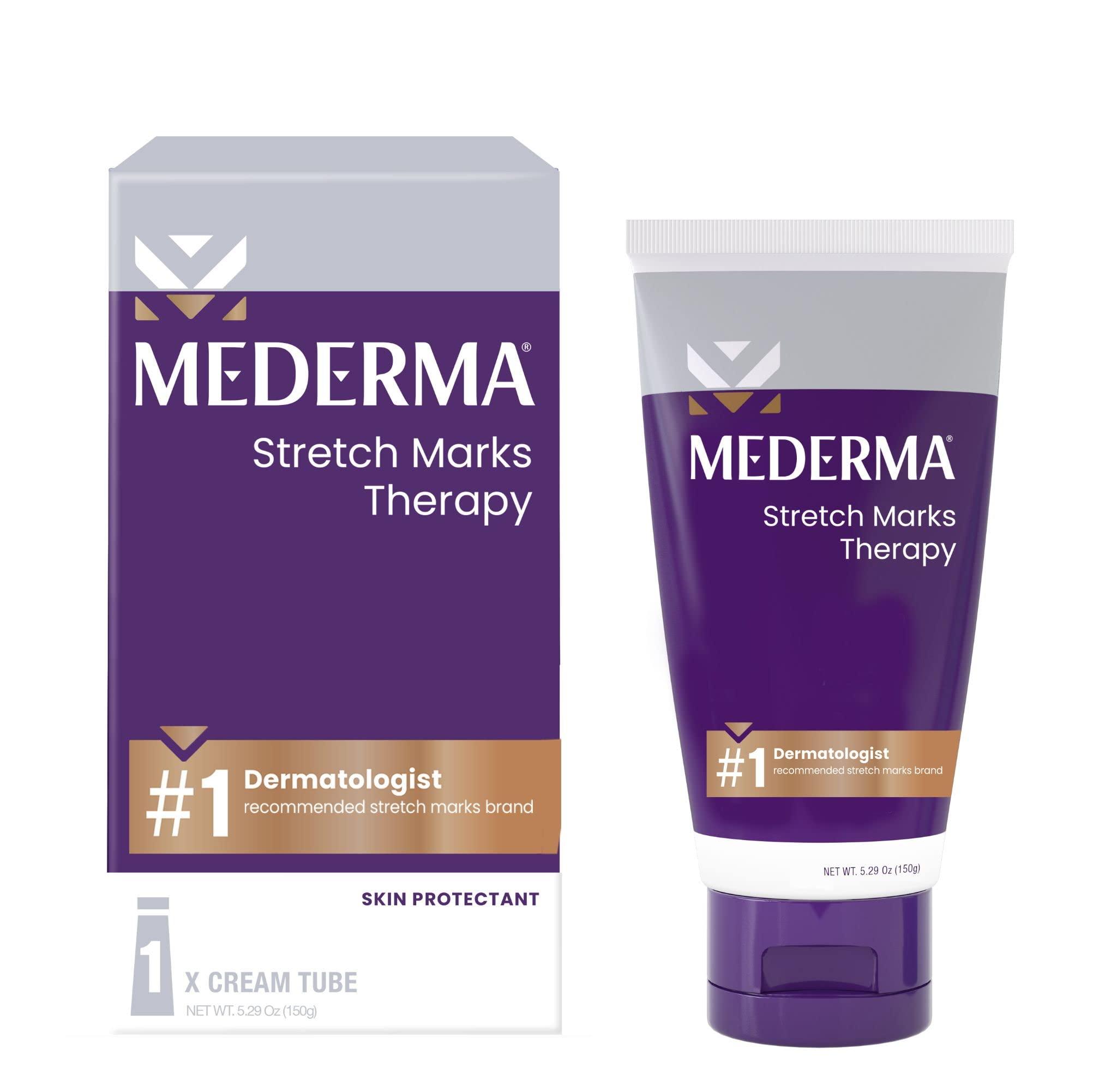 Mederma Mederma Stretch Marks Therapy, Helps Prevent and Treat Stretch Marks, Safe to Use When Pregnant & PM Intensive Overnight Scar Cream, Works with Skin\'s Nighttime Regenerative Activity