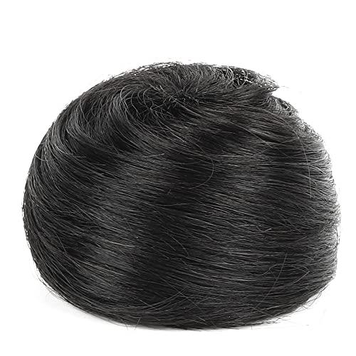 HSPJHTM 2 PCS Messy Bun Hair Piece Human Hair Messy Rose Bun Hair Buns Hair Piece for Women Real Hair Scrunchies Updo Hair Pieces Bun Extension Ponytail Messy Hair Bun - Black