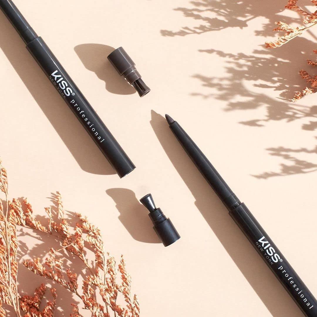 kiss new york KISS NEW YORK Pro Intense Gel Eyeliner with Built-in Sharpener, Waterproof, Smudge-proof, Long Lasting Gel Eyeliner Pencil (Black Brown)