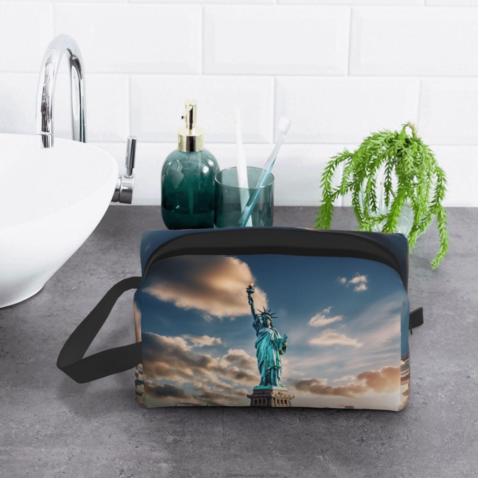 Ogniwo Statue Of Liberty In Nyc Toiletry Bag, Makeup Cosmetic Bag, Travel Bag For Toiletries, Storage Bag With Zipper