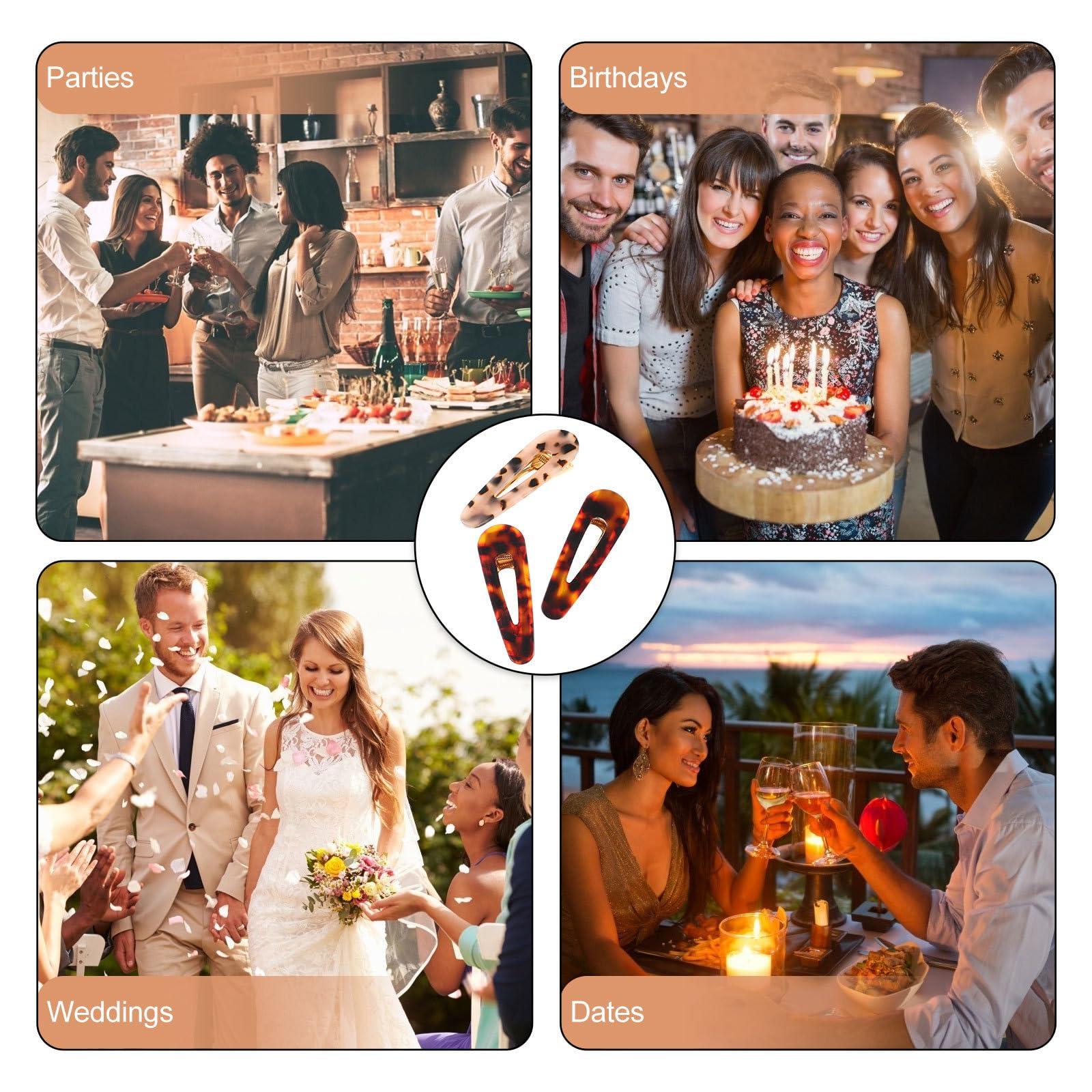 FRCOLOR 3pcs Hair Clip Womens Hair Accessories Flat Hair Barrettes Acrylic Hair Accessories Hair Snap Pins New Year Hair Pin Resin Hair Barrettes Bobby Pins Girl Side Clip Seamless