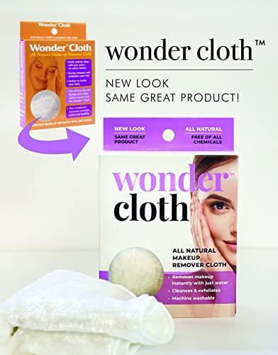 Wonder Wonder Cloth (Pack of 3) - All Natural Make-Up Remover Cloth, Removes Makeup Instantly with Just Water, Cleanses and Exfoliates, Machine Washable