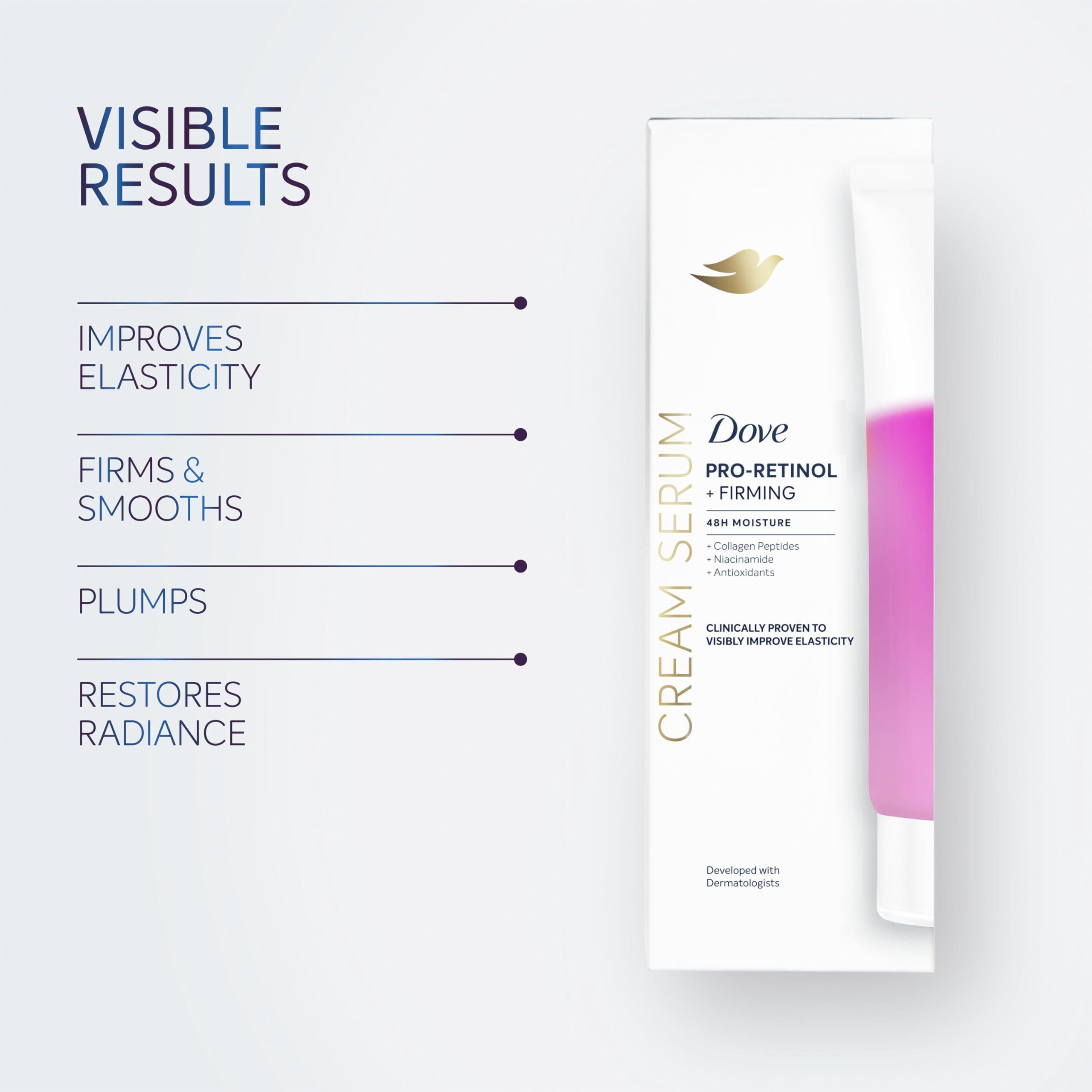 Dove Dove Body Cream Serum Pro-Retinol + Firming for Elasticity and Firmness,with Collagen Peptides, Niacinamide and Antioxidants Lotion, 8 oz