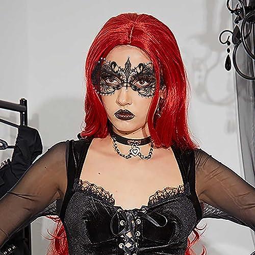 Tgirls Tgirls Lace Mask for Women Rhinestone Sexy Masquerade Masks Costume Party Lace Face Mask Halloween Eye Mask (Black)