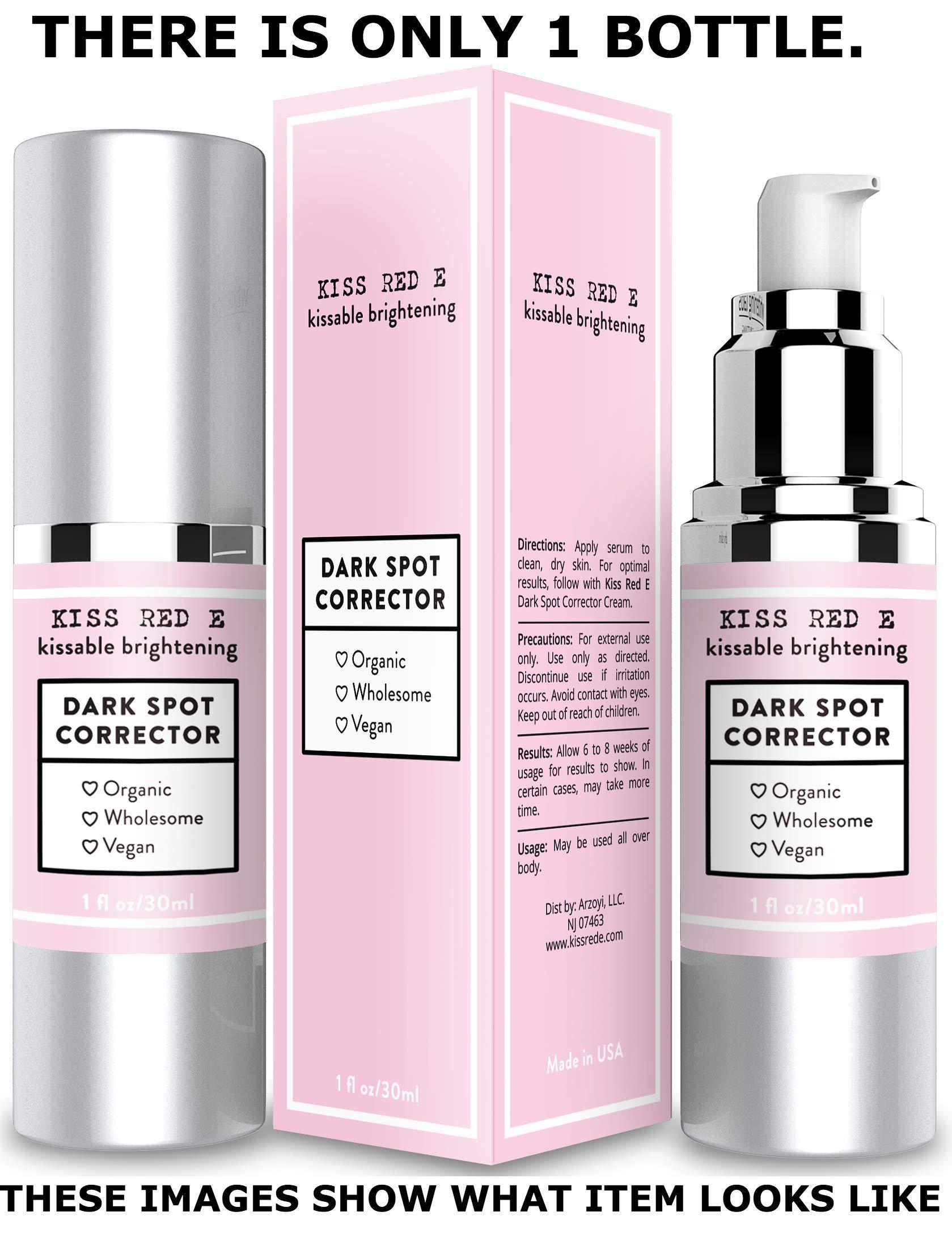 Kiss Red E Kiss Red E Dark Spot Remover Corrector Cream for Face and Body. Men and Women Made in USA Hyaluronic-Acid, Green Tea Extract 1 OZ