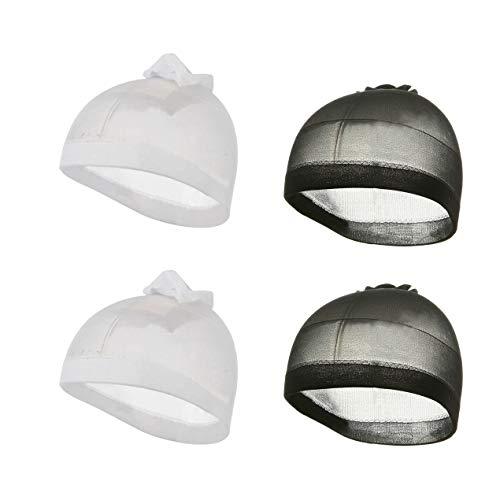 MAGIC MAGIC Stocking Wave Cap Pack Hair Du Rag - 1 Black and 1 White, Spandex Fabric, Flexible, Breathable, one Size, Comfortable, Wig, Hair Extensions, Wig Cap, Stays on Your Head