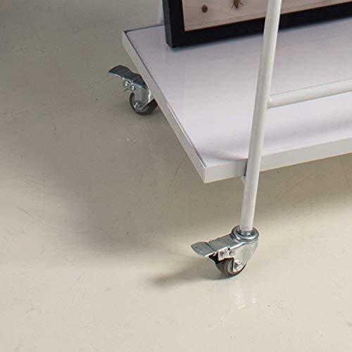 YGCBL YGCBL Multifunction Portable Hand Trucks,3-Tier Rolling Service Cart - Kitchen Hotel BarBathroom Trolley -Wrought Iron Metal Kitchen Bathroom Shelf - Multi-Function Practical Display Shelf - White