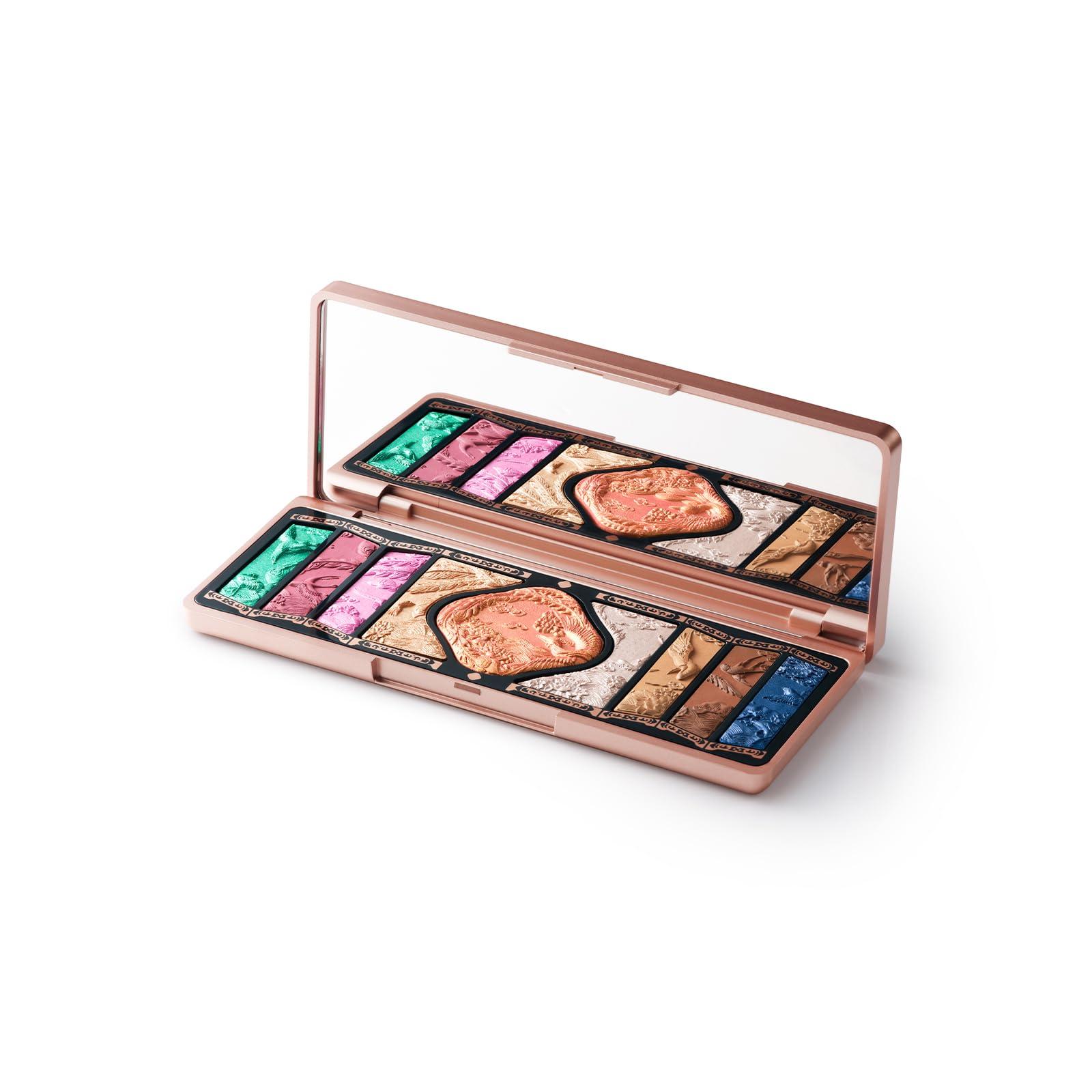 FLORASIS FLORASIS Floral Engraving Phoenix Makeup Palette Makeup Long Lasting Blendable Natural Eyeshadow Palette for Women (03 Soaring Sunlight)