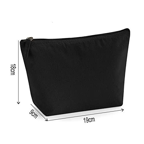 TULLUN Personalized Name Initials in Heart Make Up Multi Purpose Accessory Bag - M - Black Bag - White Flock