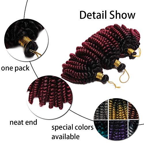 S-noilite Jamaican Bounce Hair 6 Inch Jumpy Wand Curly Crochet Hair Short Curly Crochet Braids Hair Extension Braids Twist Hair Jamaican Bounce Synthetic For Black Women (6"curly,black to dark blue)