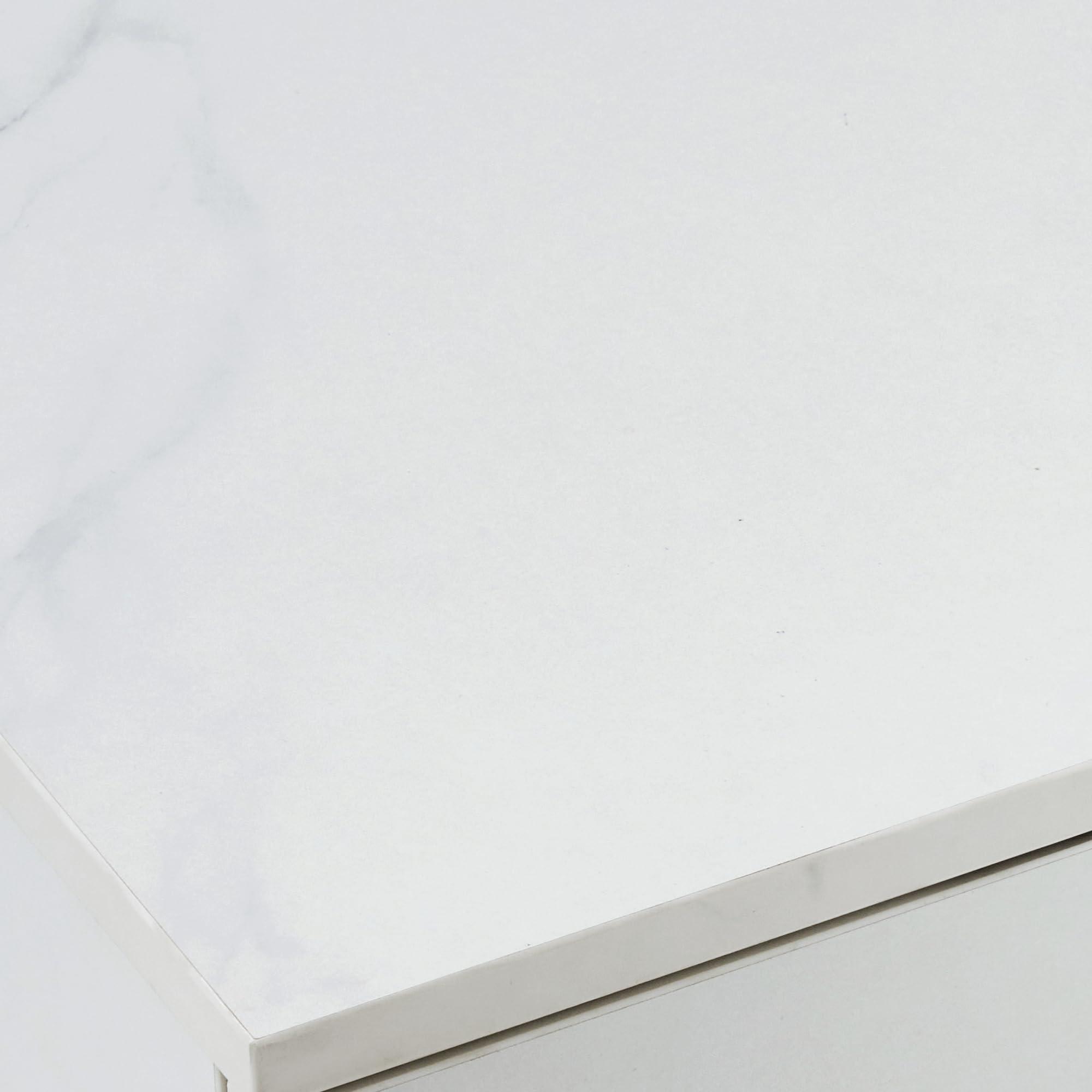 BarberPub BarberPub Salon Spa Station for Hair Stylist, Barber Station with Metal Support Legs and Golden Handles, Wall Mount Styling Cabinet, Beauty Storage Organizer 3174 (White)